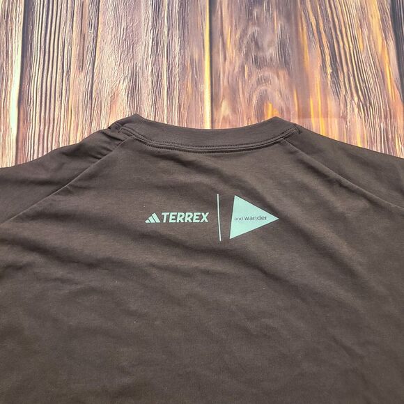 Adidas Long Sleeve Shirt Mens Medium Terrex x And Wander Brown HZ0672 XPL AW - Picture 13 of 13
